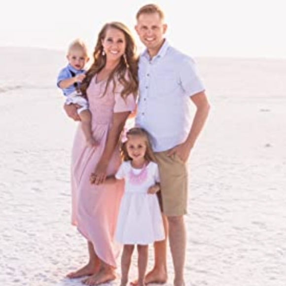 Zattcas Smocked Maxi High/Low Short Sleeve Vneck Flowy Dress in Pink Size XL - Picture 5 of 15